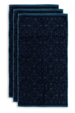 Badetuch Set/3 Tile de Pip Dunkelblau 55x100 cm
