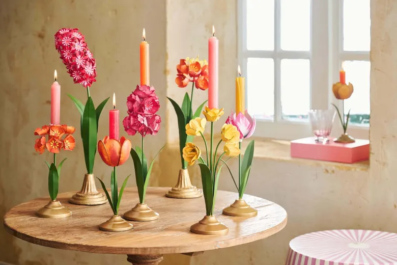Deko Blume Metall Orange 40cm