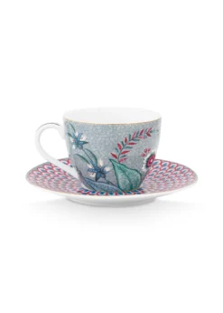 Flower Festival Espresso Tasse & Undertasse Hellblau