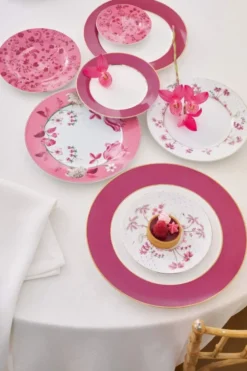 Frühstücksteller Jolie Punkte Gold Rosa 21cm