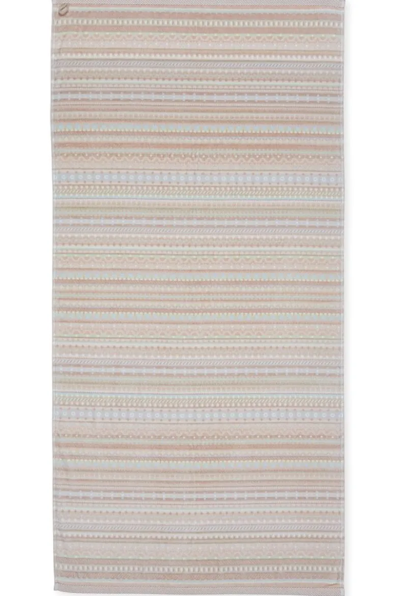 Große Handtuch Geometric Print Sand 70x140cm