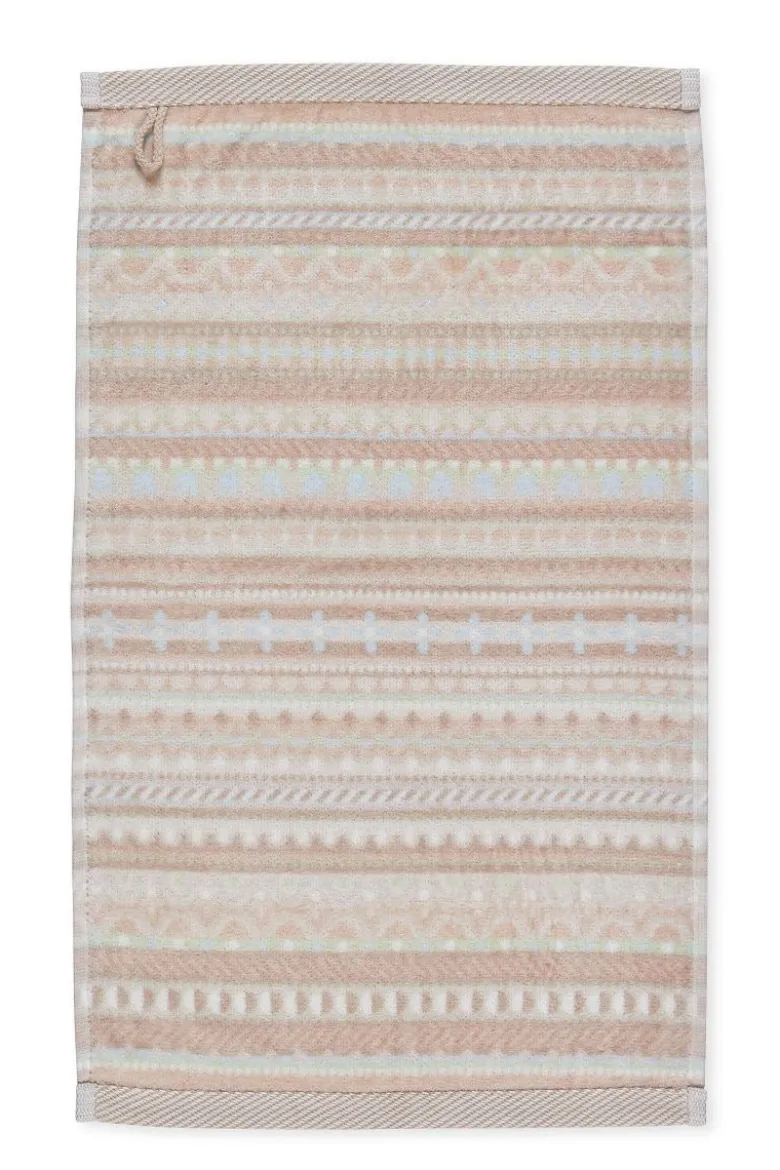 Gästehandtuch Set/3 Geometric Print Sand 30x50cm