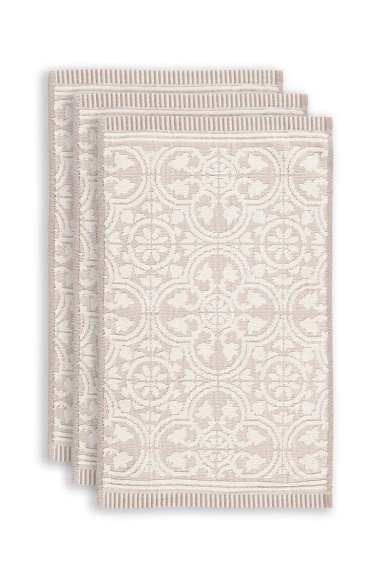 Gästehandtuch Set/3 Tile de Pip Khaki 30x50 cm