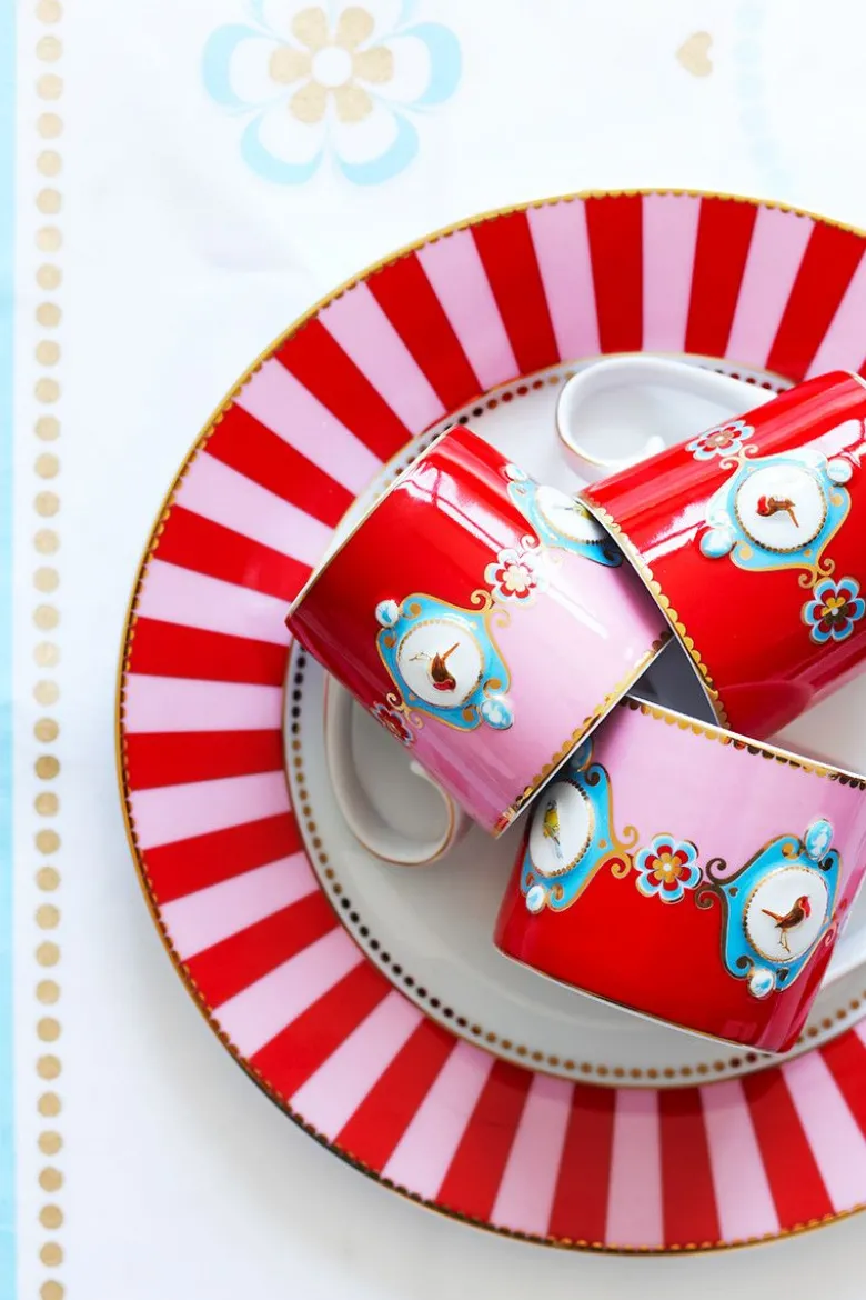 Love Birds Tasse Klein Rot/Rosa