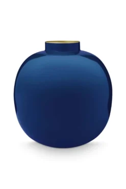 Metall Vase Dunkelblau 23 cm