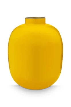 Metall Vase Gelb 32cm