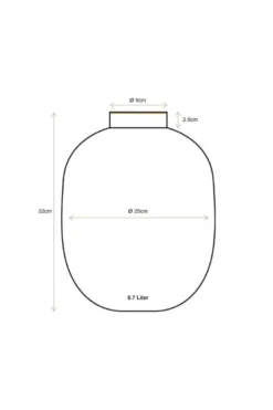 Metall Vase Gelb 32cm