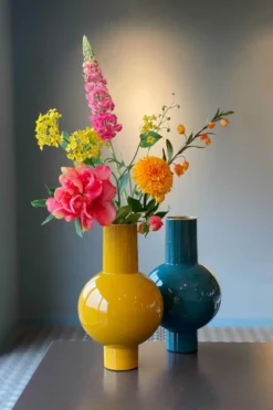 Metall Vase Gelb 40cm