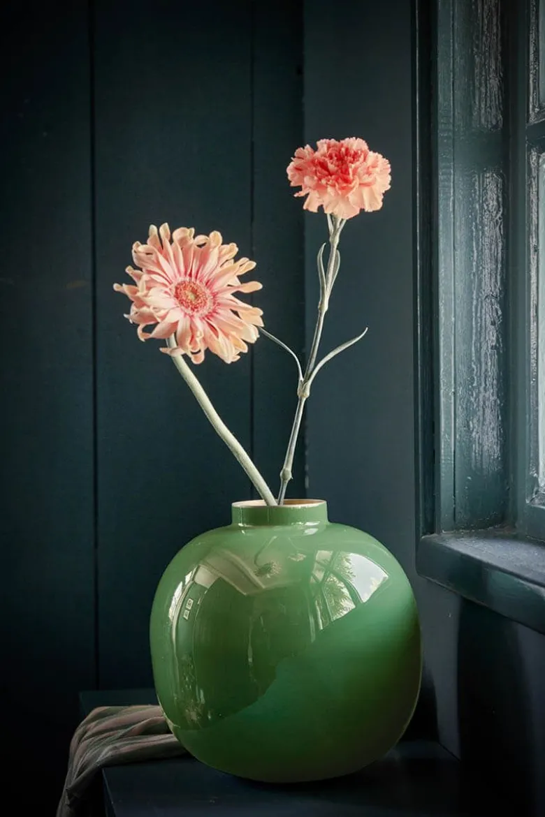 Metall Vase Grün 23cm
