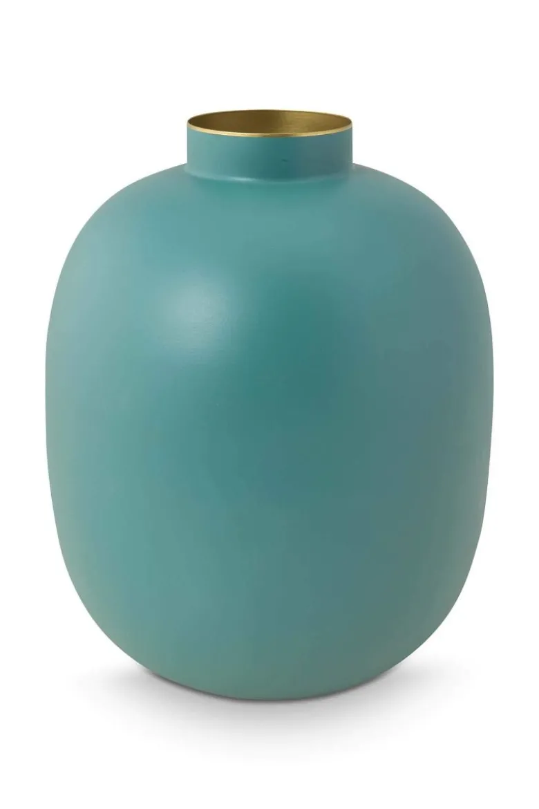 Metall Vase Matte Hellblau 32cm