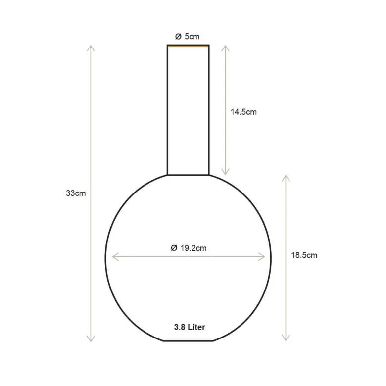 Metall Vase Mittel Blau 33cm