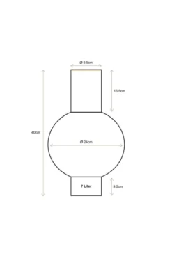 Metall Vase Rosa 40cm