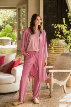 Naomi Kimono Velvet Rosa