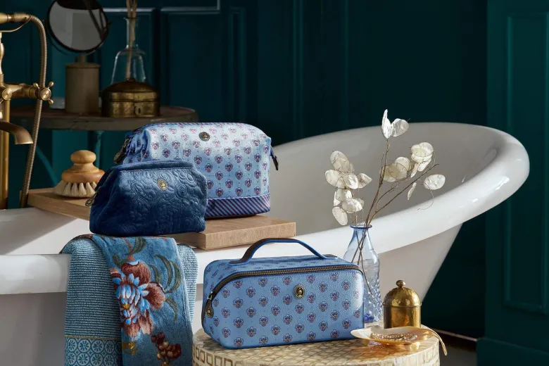 Necessaire Cyrille Mittelgroß Jaipur Flower Blau