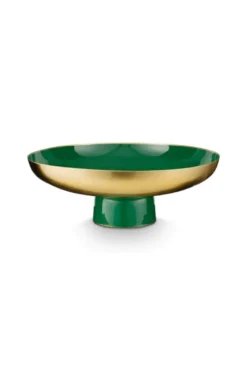 Niedriges Schale Metall Dunkelgrün 12.5cm