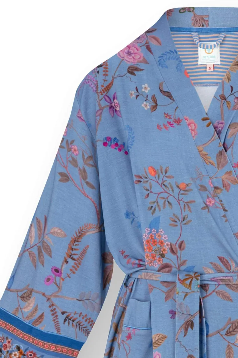 Noa Kimono Bodhi Flower Blau