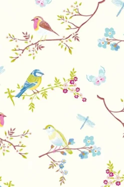 Pip Studio Early Bird Vliestapete Gebrochen Weiss