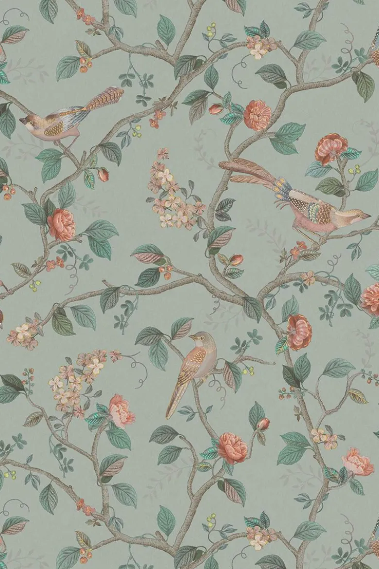 Pip Studio Good Nightingale Vliestapete Hellblau/Grau