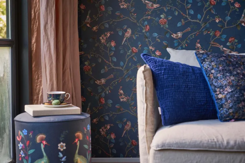 Pip Studio Good Nightingale Vliestapete Dunkelblau