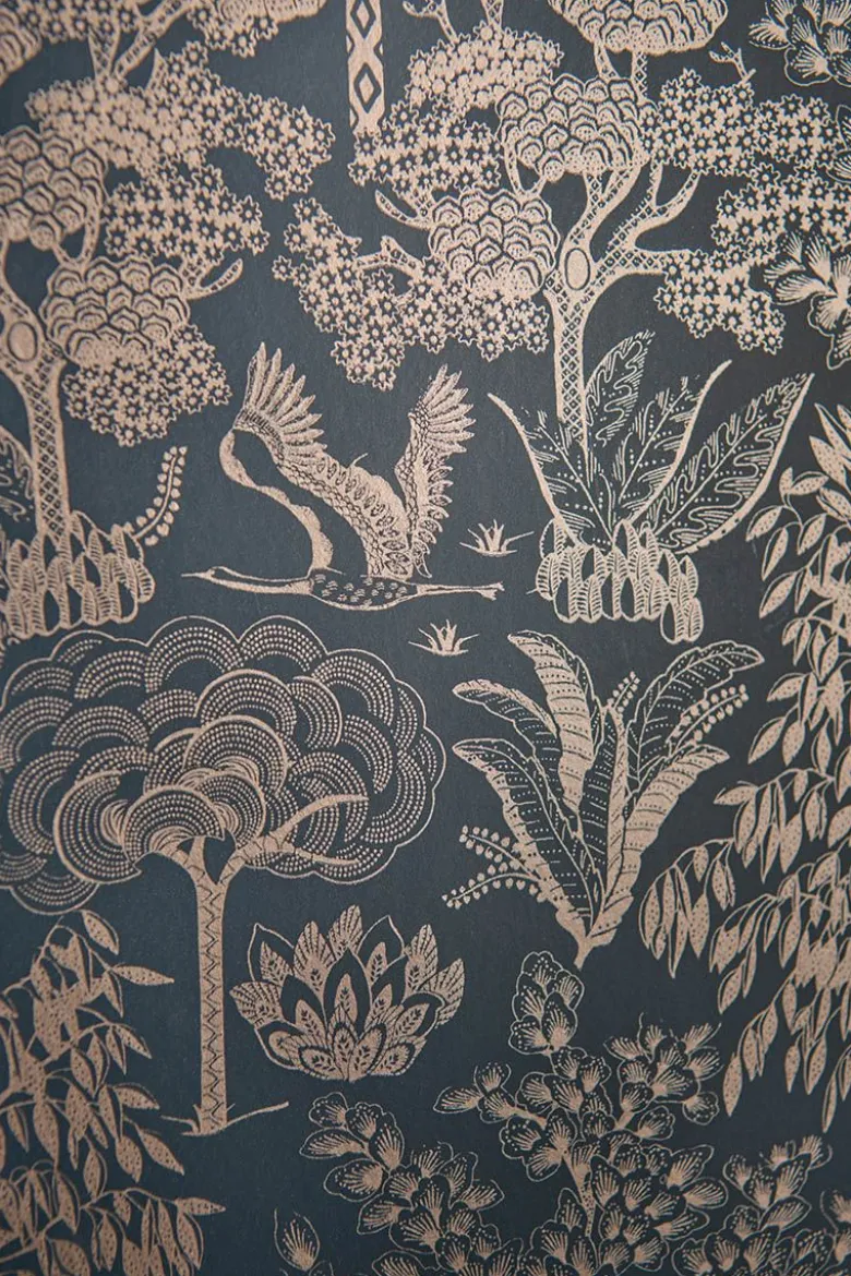 Pip Studio Origami Tree Vliestapete Dunkelblau/Roségold