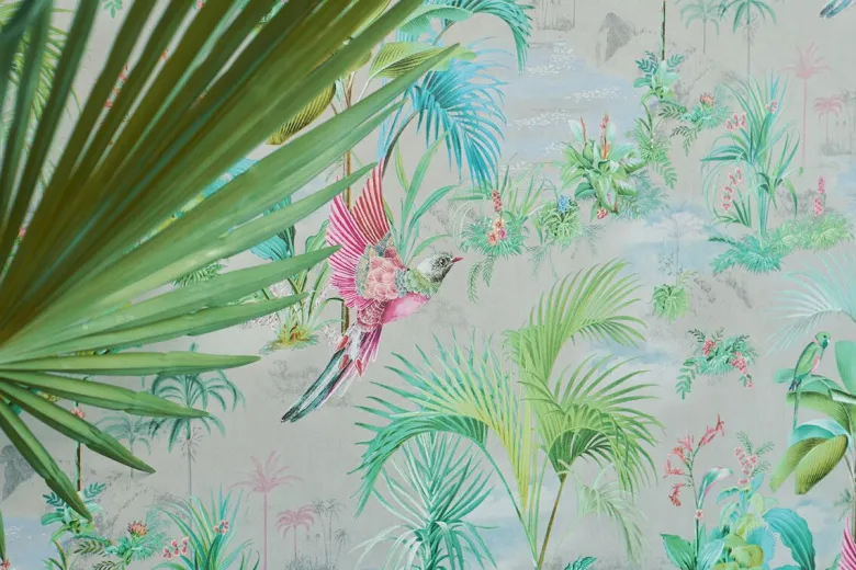 Pip Studio Palm Scene Vliestapete Grau