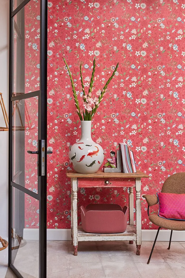 Pip Studio Spring to Life Vliestapete Rot/Rosa