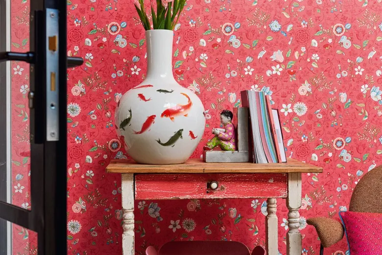 Pip Studio Spring to Life Vliestapete Rot/Rosa
