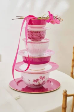 Schale Jolie Punkte Gold Rosa 18cm