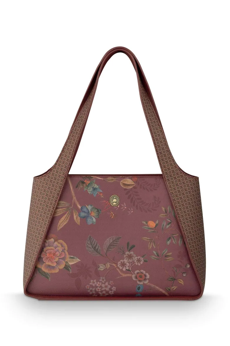 Schultertasche Filou Mittelgroß Bodhi Flower Rot