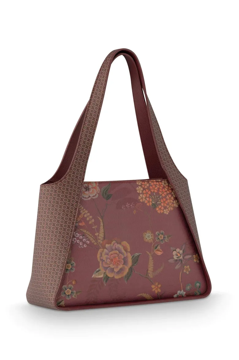Schultertasche Filou Mittelgroß Bodhi Flower Rot