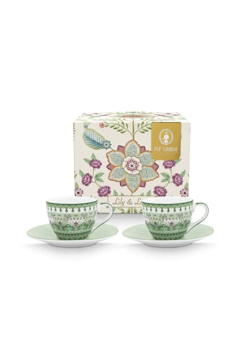 Set/2 Espresso Tassen & Untertassen Lily&Lotus Hellgrün