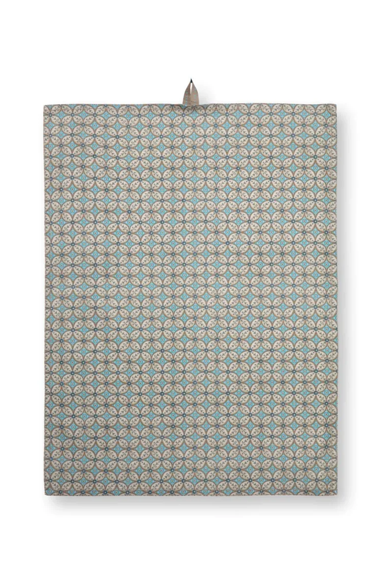 Set/2 Geschirrtüchern Blooming Tales Bustani-Pashmina Khaki/Blau