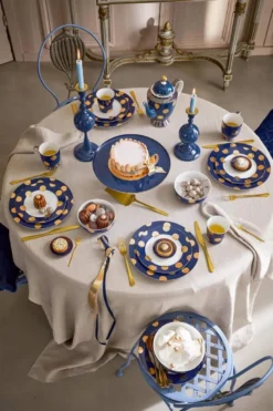 Set/2 Schalen Dot Delight Navy/Gold 20cm