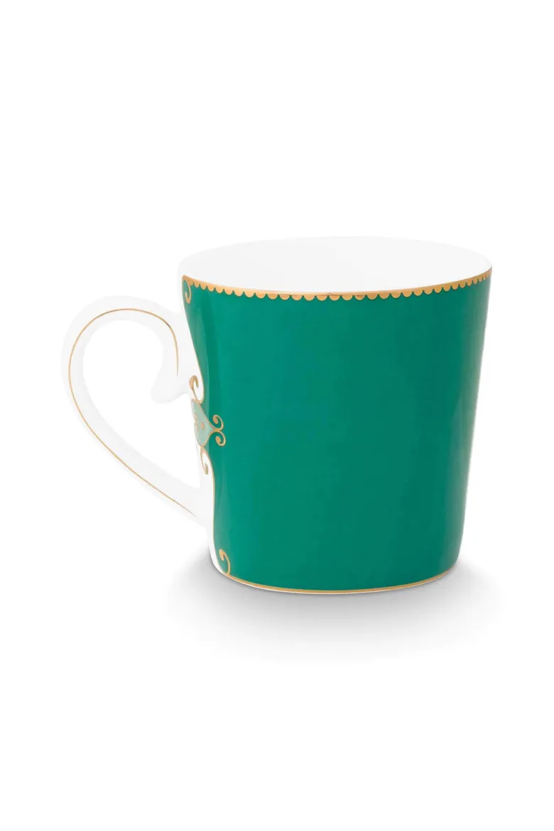 Set/2 Tassen Groß Love Birds Medallion Emerald-Grün