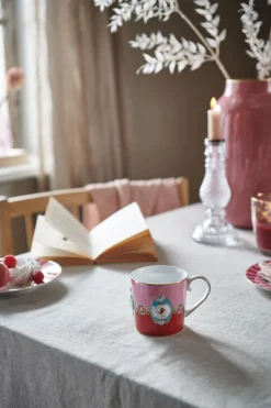 Set/2 Tassen Klein Love Birds Medallion Rot-Rosa