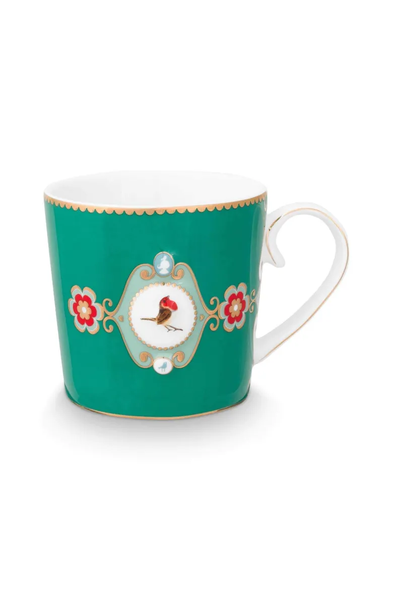 Set/2 Tassen Klein Love Birds Medallion Emerald