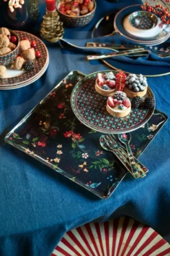 Tablett Metall Mittel Berry Blues Dunkel Blau