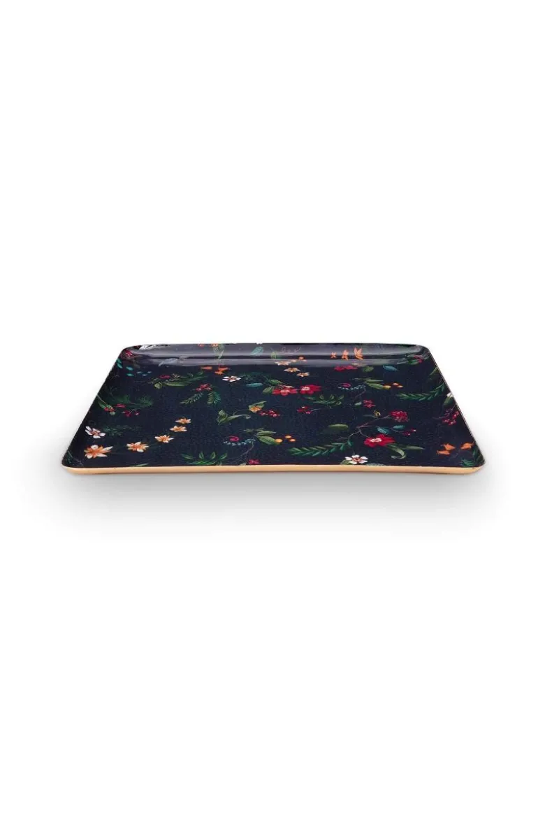 Tablett Metall Mittel Berry Blues Dunkel Blau