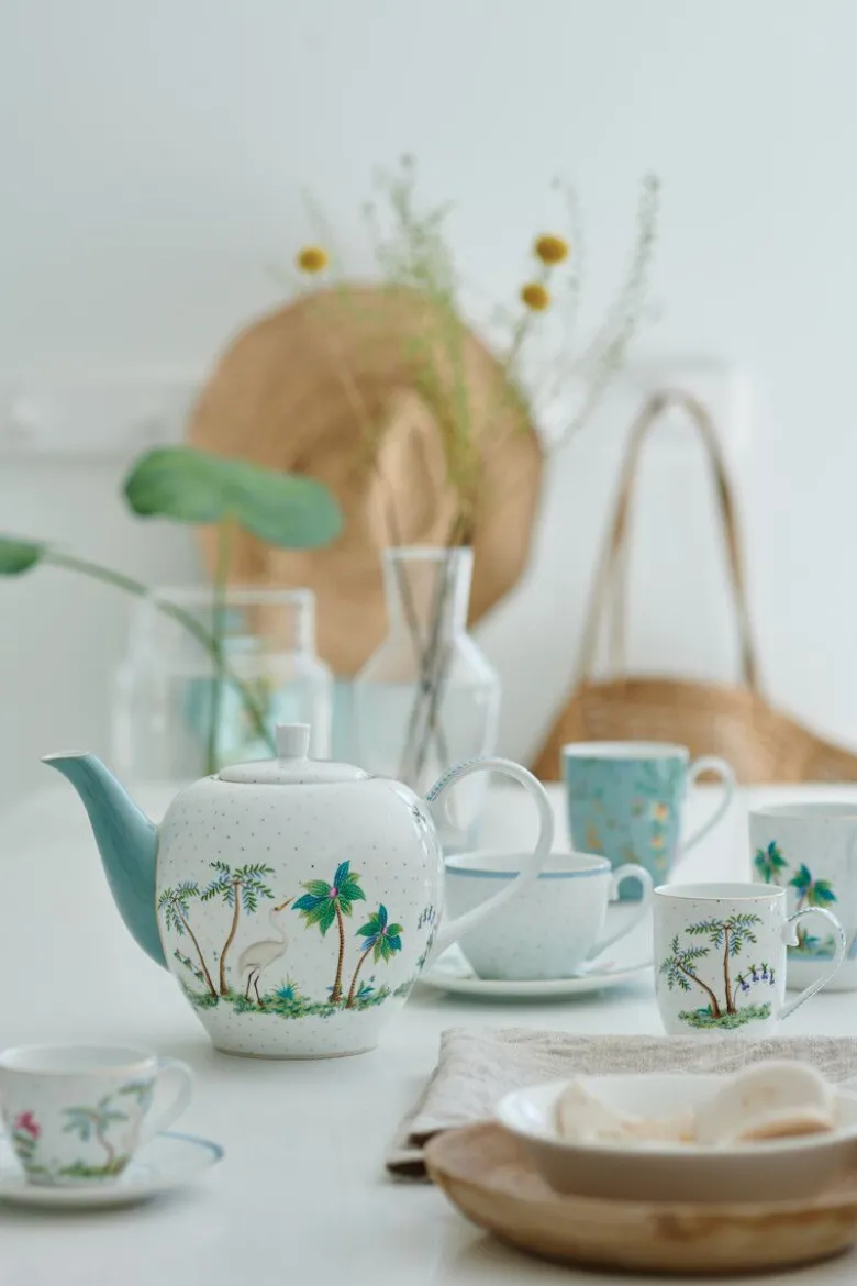 Tasse & Untertasse Jolie Punkte Gold Blau