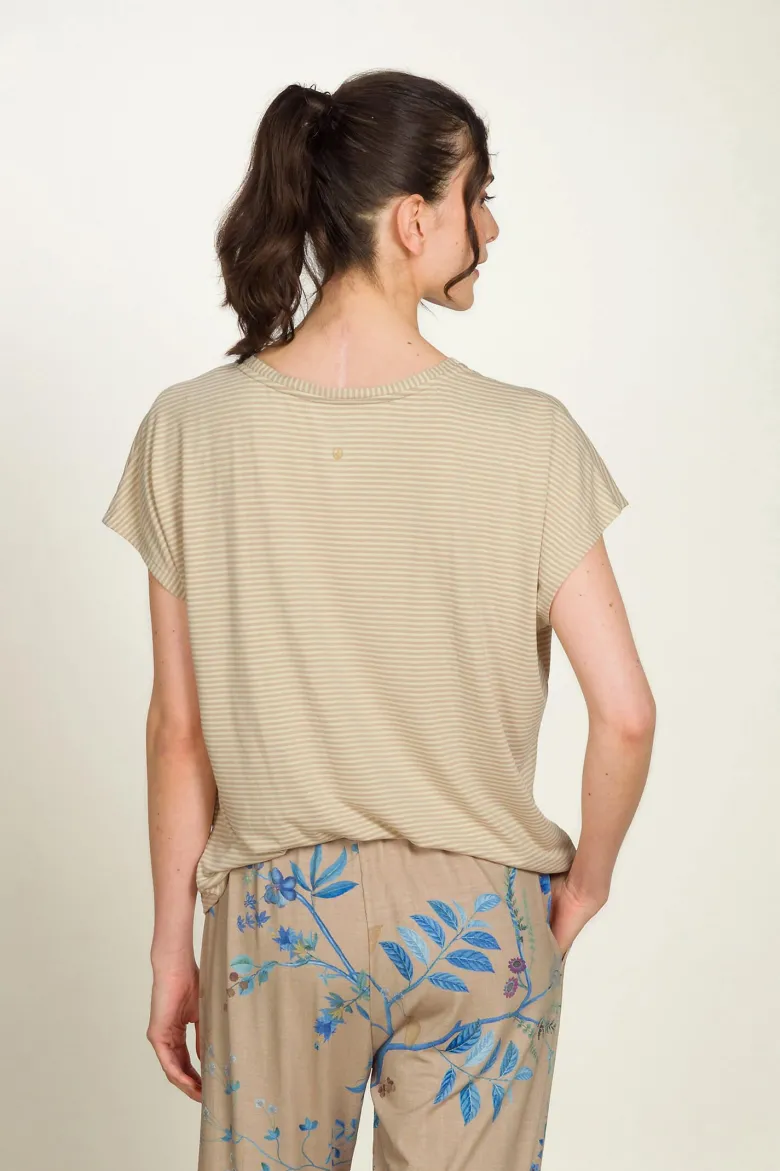 Tatum Top Kurze Ärmeln Little Sumo Stripe Sand