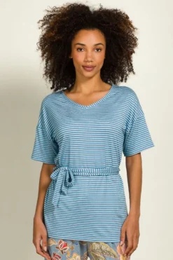 Tonya Top Kurze Ärmeln Little Sumo Stripe Blau
