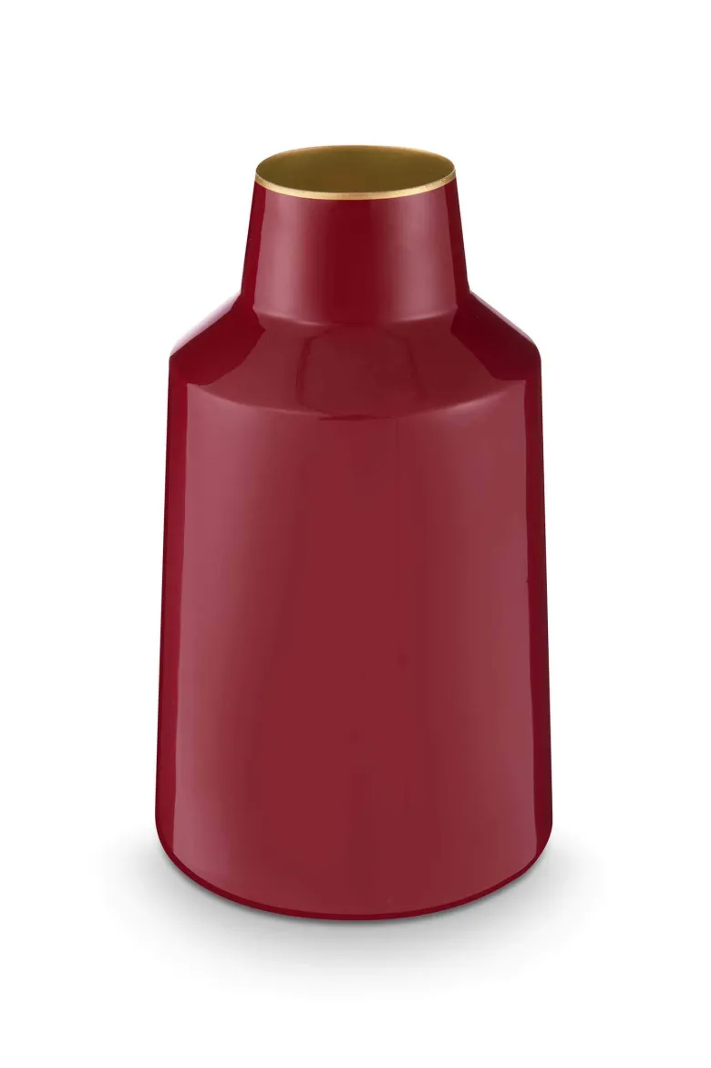Vase Metall Dunkelrot 20cm
