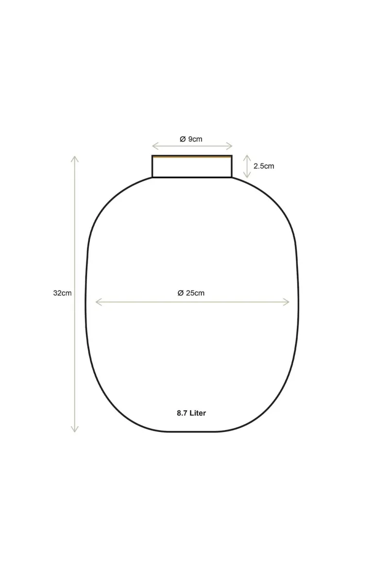 Vase Metall Mittelblau 32cm