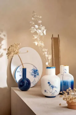 Vase Metall Pip & The Blue Bird Dip Dye Blau 30cm