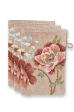 Waschlappen Set/3 Secret Garden Khaki 16x22cm